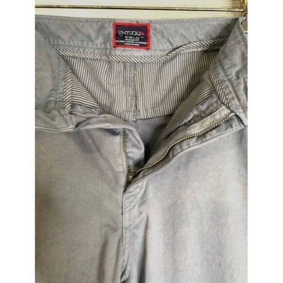 Untuckit Men's Prima Relaxed Fit Stretch Pants 38x32 Pima Cotton & Spandex Gray - Picture 3 of 8